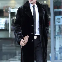 Мужская Длинная ветровка HN203 черная теплая куртка из