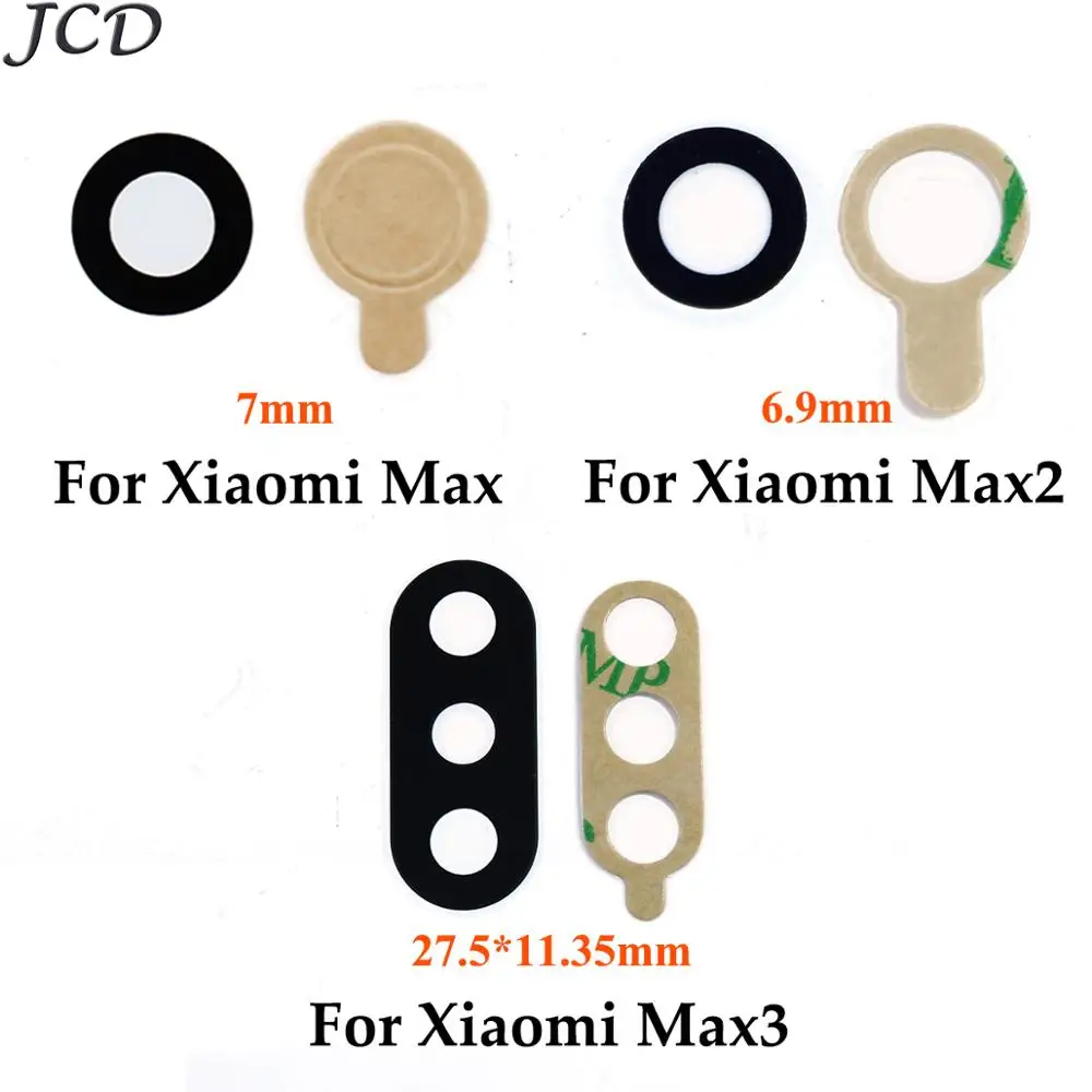 

JCD 2pcs Glass Back Camera Lens for Xiaomi Mi Max Rear Camera Lenses for Xiaomi Mi Max 2 3 Replacement Parts with Adhesive Tape