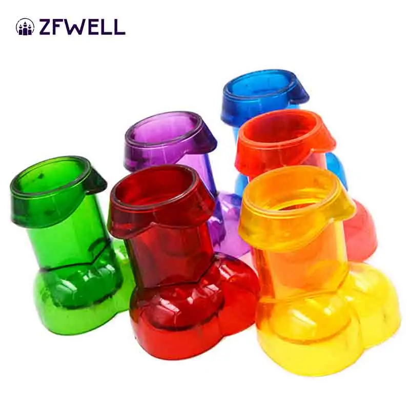 ZFWELL 6pz цветные экологически чистые jj кружки для пениса вечерние бокалы помолвки