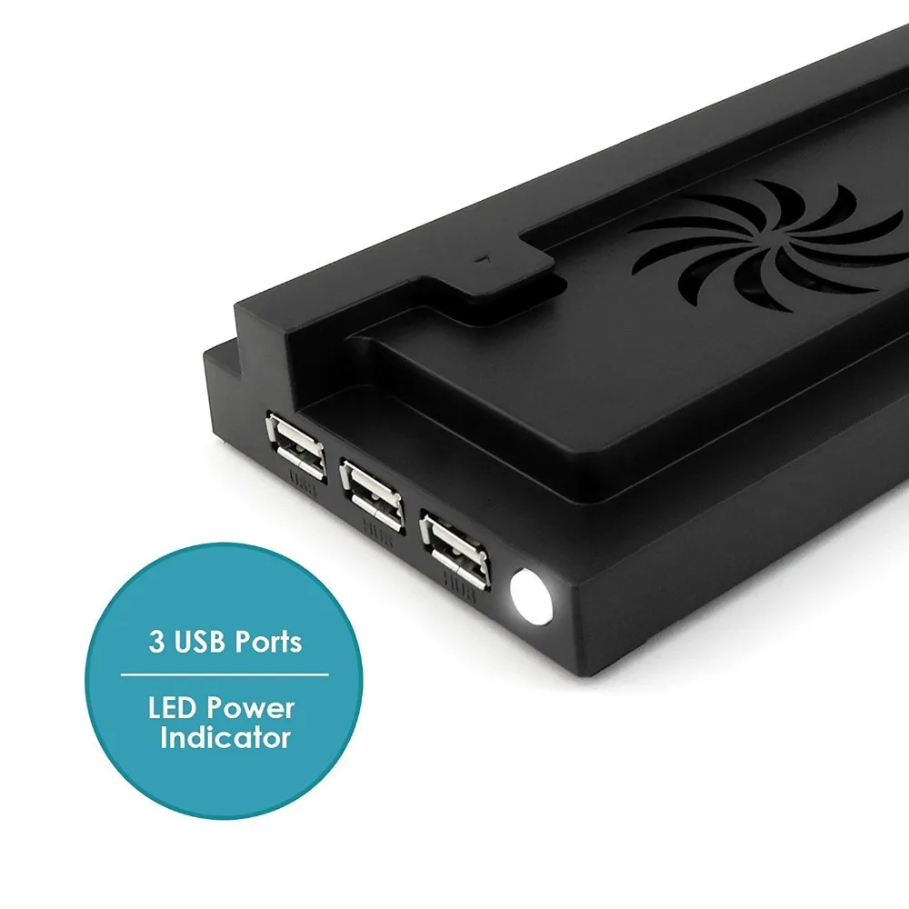 H вертикальная двойная охлаждающая подставка с вентилятором, внешний usb-порт для зарядки, крепление для Xbox One S