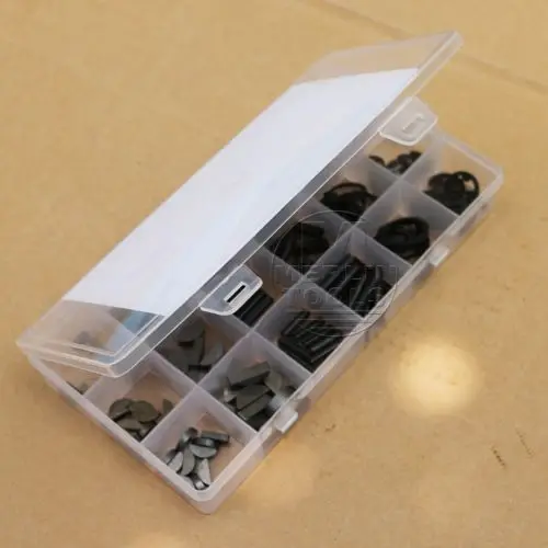 18 kinds Woodruff Keys Snap Ring Roll Pin E-Clip Assortment Kit | Screws