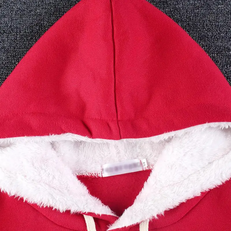 AN MO YAN Winter Plus Velvet Korean Red Women's Jacket Letter Printing Harajuku Long Pullover Warm Fleece Slim Outerwear | Женская