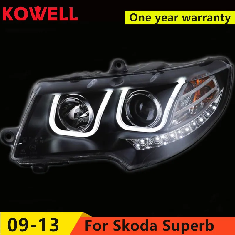Автомобильный Стайлинг KOWELL для Skoda превосходные фары 2009 2013 светодиодный ные DRL