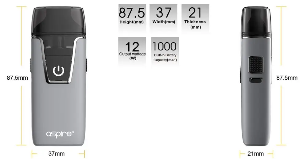 100% Подлинная Aspire Nautilus AIO комплект Pod система с 1.8ohm мундштук для электронной