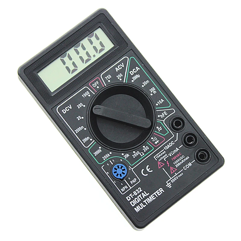 Цифровой мультиметр lcd DC AC Вольтметр Амперметр Ом Профессиональный DT832 Ttransistor тестер инструменты Новинка