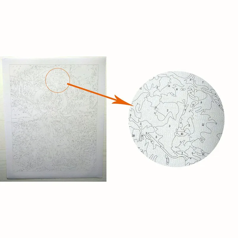 DIY рамка картина маслом по номерам с оленем подарок для рождественской картины на