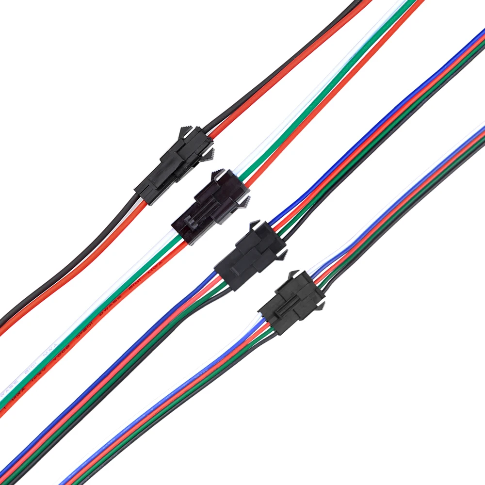 JST SM коннектор 2Pin/3Pin/4pin/5PIN штекер и гнездо набор кабелей для светодиодной ленты