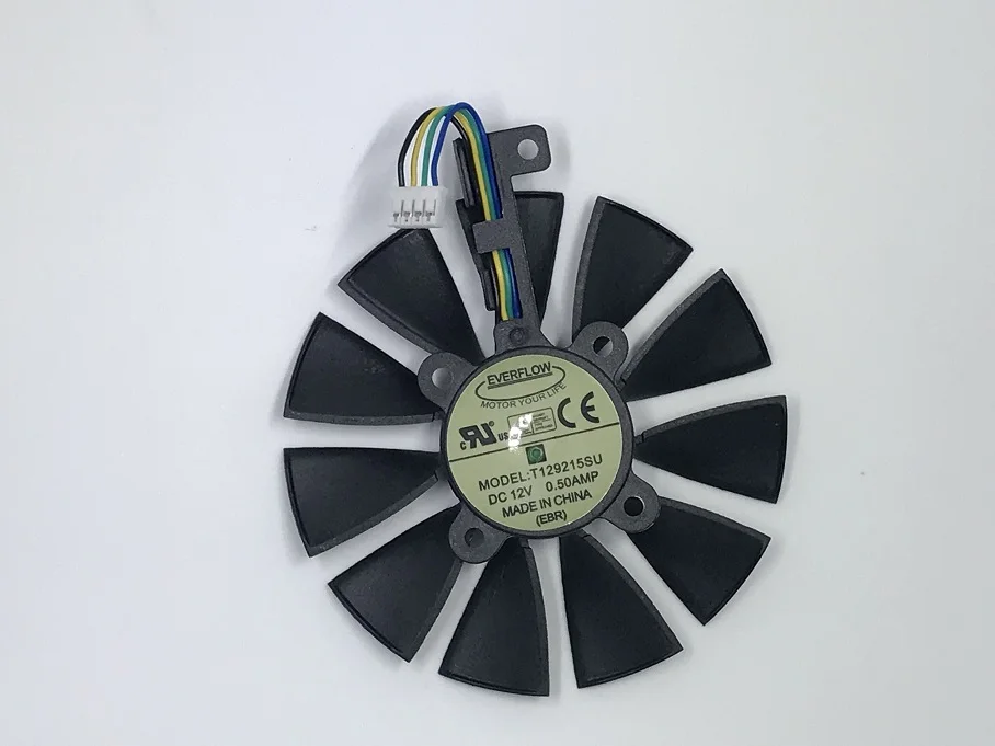 Вентилятор охлаждения Everflow 87 мм T129215SU 4Pin 0.50A для вентиляторов видеокарт GTX 980 Ti 1050