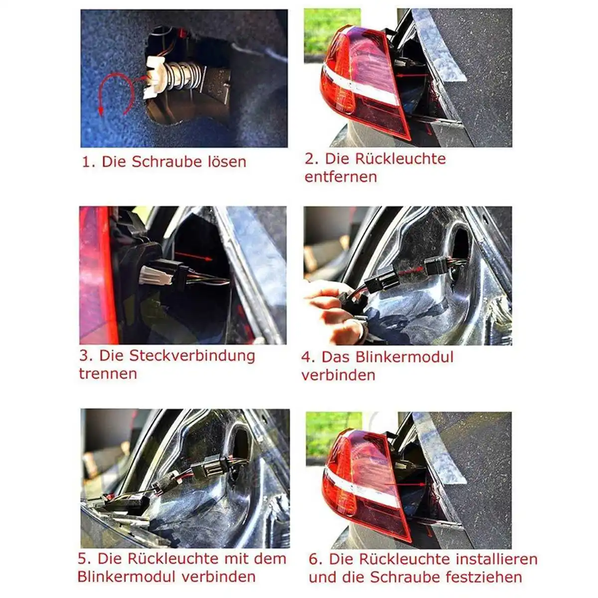 Пара полудинамических мигающих задних фонарей модуль сигнала поворота