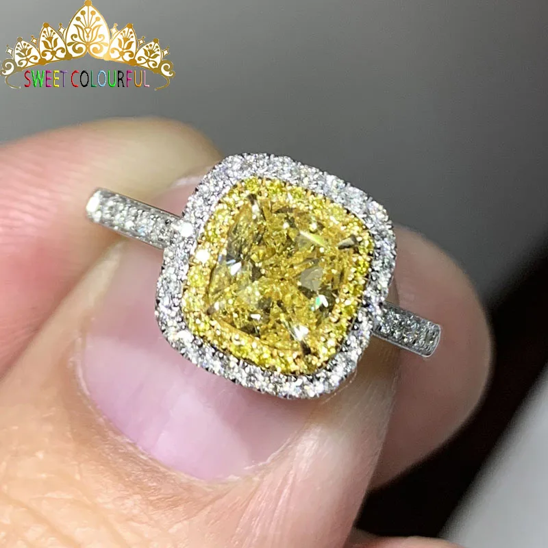 100% 18K 750Au Золотое желтое кольцо с бриллиантом моисанита d цвет национальным