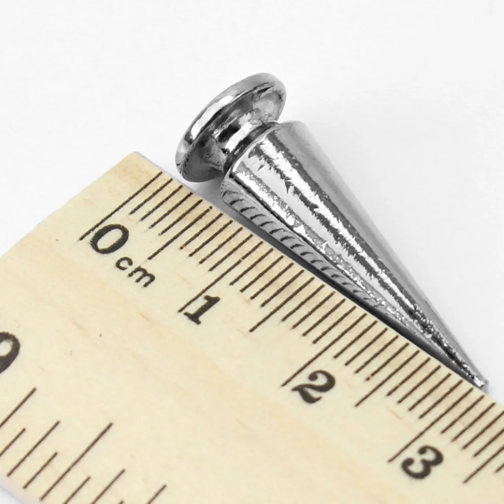 2018 10 шт./лот Серебристые конусные шипы в стиле панк-рок для обуви сумок украшение