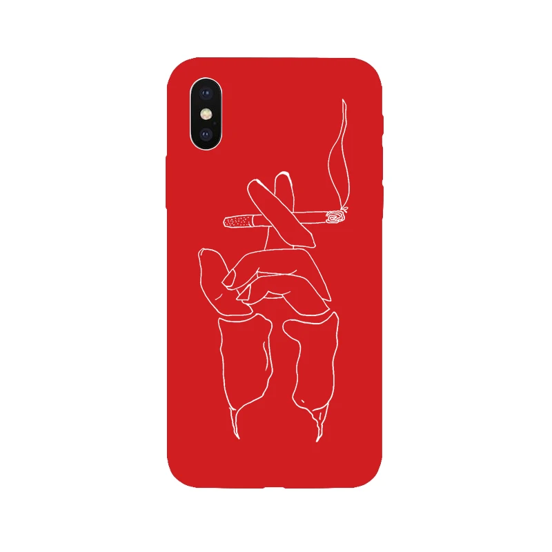 Чехол для телефона с абстрактными линиями красного цвета iPhone 6 6s 7 8 Plus 5 5s SE мягкие
