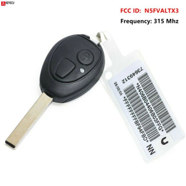 Keyecu новая Замена дистанционного ключа Fob 2 кнопки 315 МГц ID73 для 2002 2005 BMW Mini R50/R53 FCC ID: