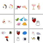 2  5 шт.компл. модная брошь в виде милого кота, динозавра, лошади, фламинго, значок с мультяшными героями, значок для джинсовой куртки, эмалированная булавка