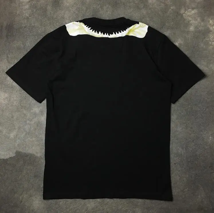 High New Novelty 19ss Men Shark teeth bones neck T Shirts T-Shirt Hip Hop Skateboard Parkour Street Cotton T-Shirts Tee Top C55 | Мужская