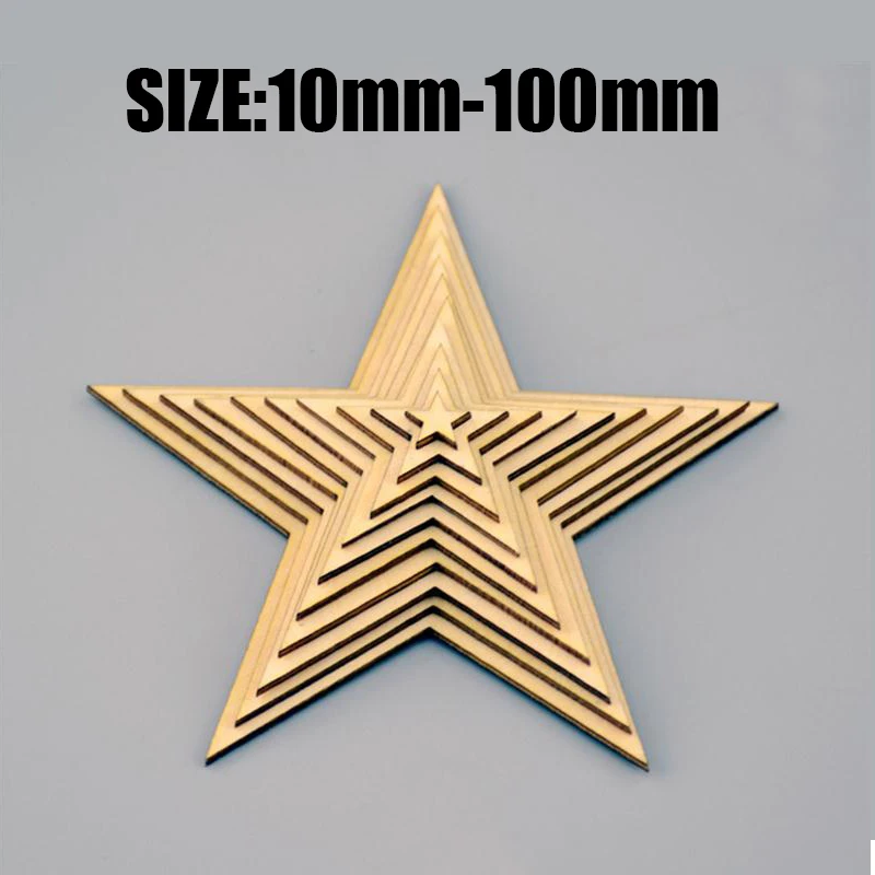 ELOMAN 10 60 мм Деревянная звезда DIY аксессуары лазерная резка дерева для
