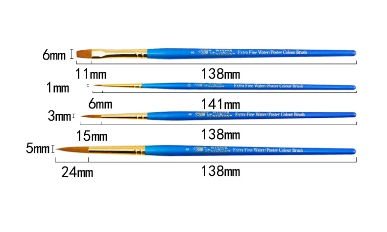 WINSOR& NEWTON ультратонкая акварельные кисточки для гуаши щетка Сибири смешанные Mink hair художника кисть для рисования, ручка 4 шт./компл. 6 шт./компл