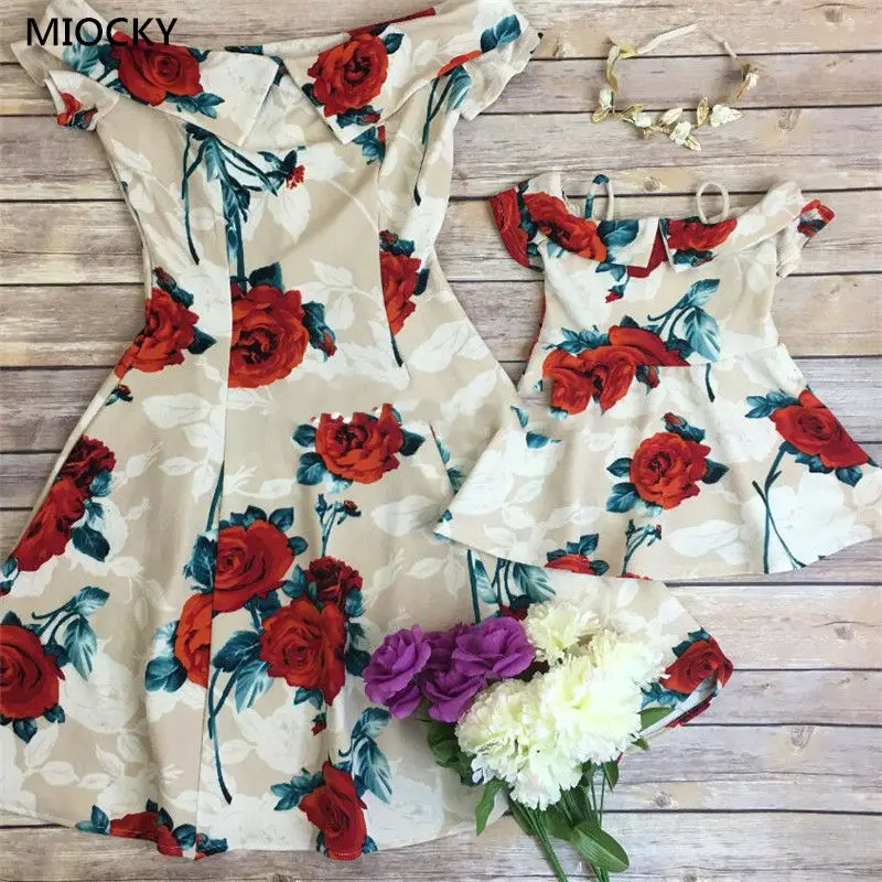 E037 Color 3 Одинаковые комплекты для семьи; платье с цветочным рисунком; платья для мамы и дочки; одежда для семьи; одинаковые платья для мамы и дочки; E037 - Цвет: E037 Color 3