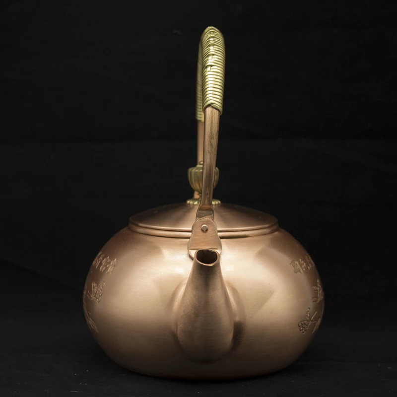 Ручная работа 1 2 Красный медный чайник стекло самовар керамическая