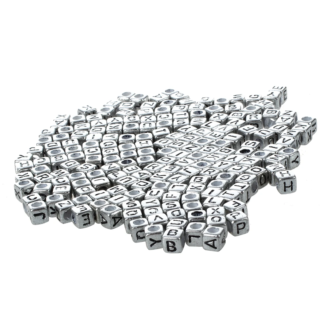 200 X Серебряный алфавитный кубик с буквенным разделителем|spacer beads|cube alphabet lettersbeads