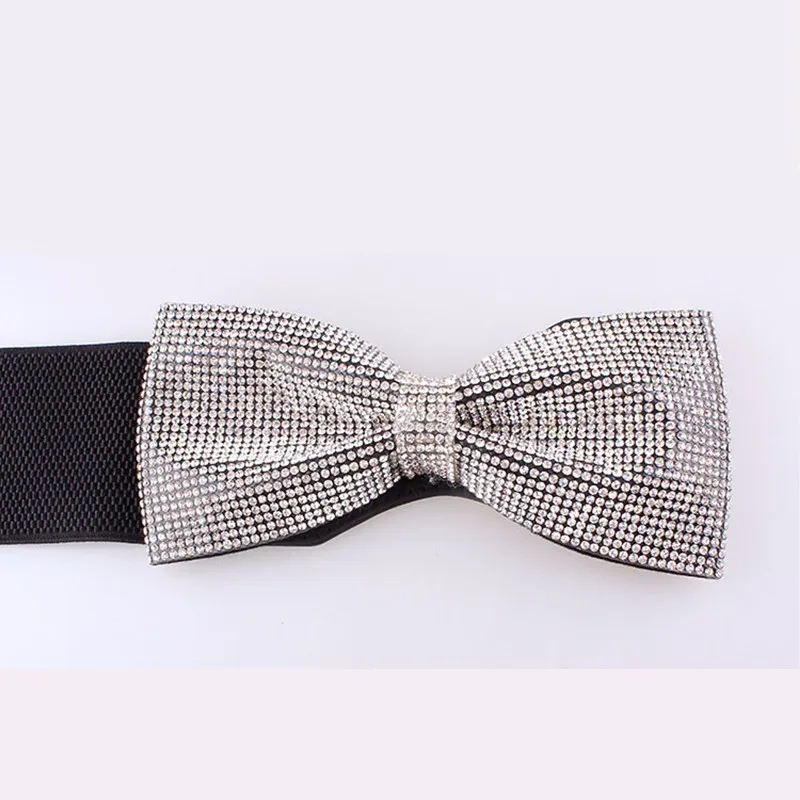 Новый женский уплотнительный пояс Стразы с широкой талией и бантом роскошный