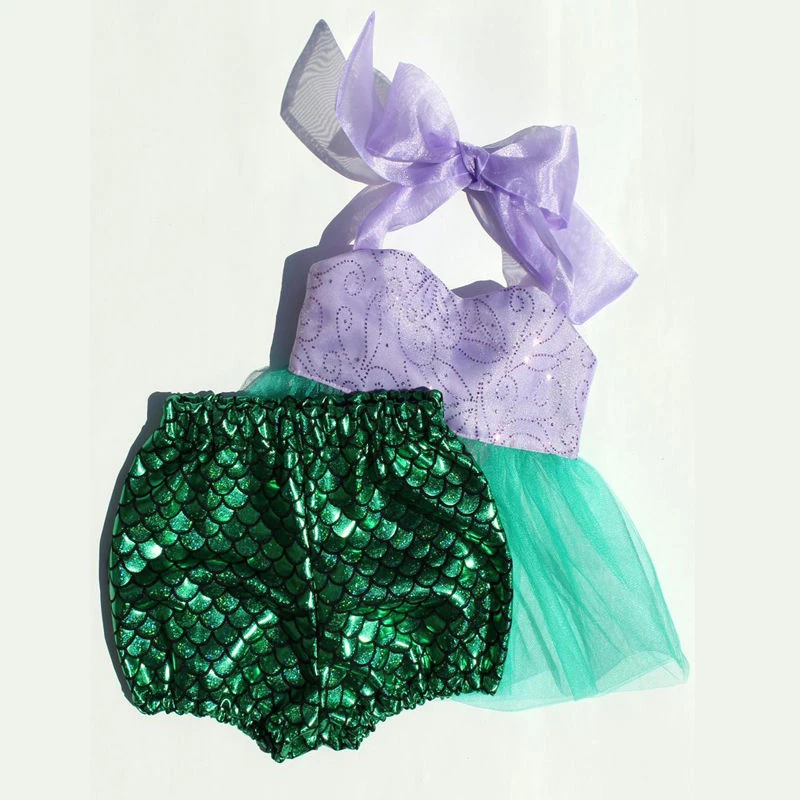 Детские топы из тюля для маленьких девочек + Искусственный Костюм Русалки