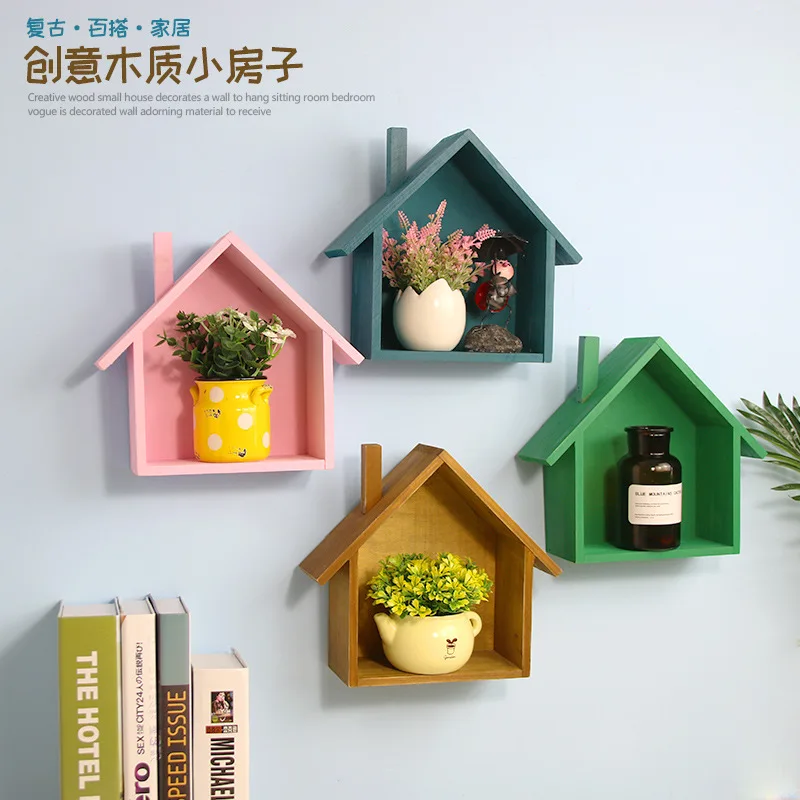 Креативный Деревянный Маленький дом висячий декор для стен индивидуальный