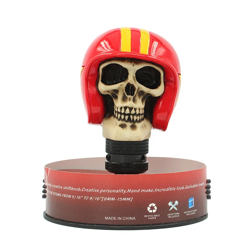 AuMoHall Manual Gear Shift Knob Universal Resin Skull Helmet Car Shifter Stick Styling | Автомобили и мотоциклы