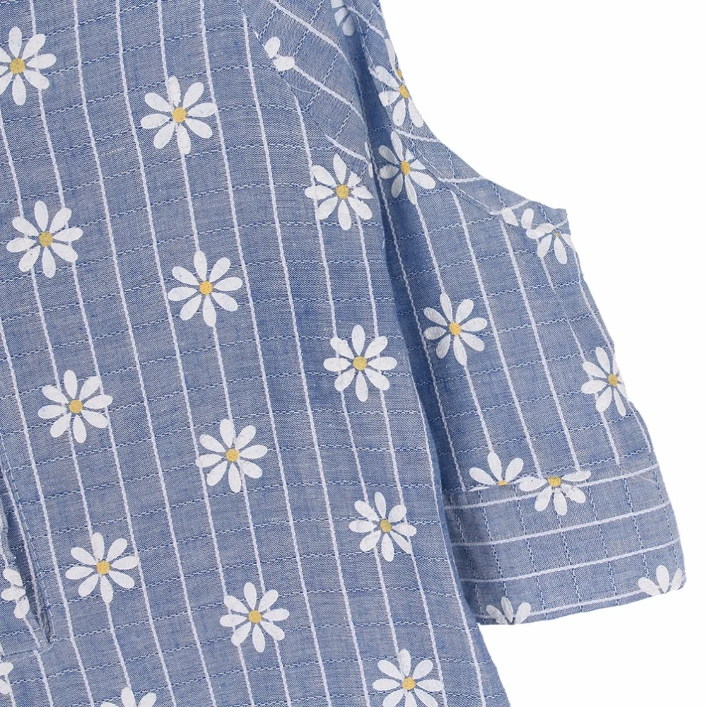 Qlychee модные женские туфли Цветочный принт платье с открытыми плечами оборками