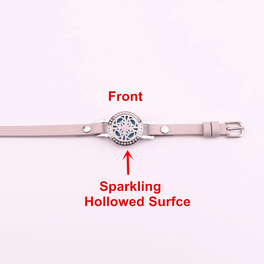 25 мм браслет из натуральной кожи с волшебным сверкающим медальоном нержавеющей