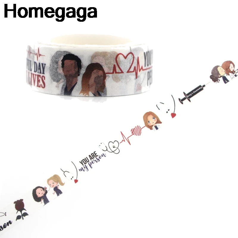 Homegaga серый Анатомия доктор Васи клейкие ленты наклейки 90s украшения Винтаж diy Скрапбукинг Клей Маскировки печатных Пастер D2216