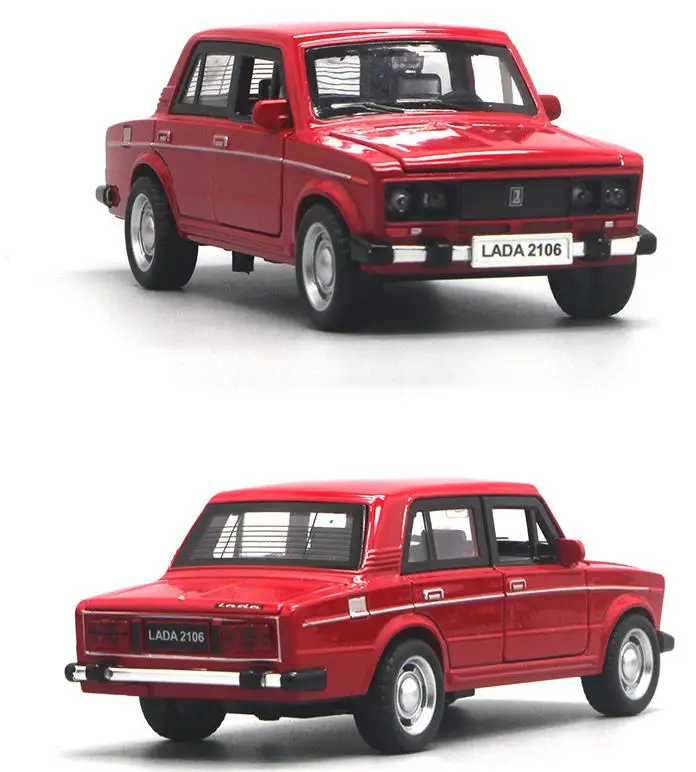 Горячая Распродажа, ретро русский автомобиль Лада, высокая имитация 1:32, модель Лада из сплава, 4 открытые двери, русские автомобильные игрушки