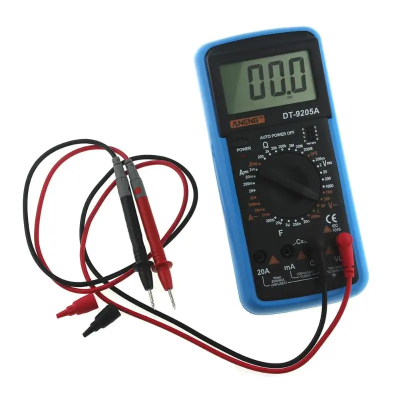 ANENG DT-9205A Цифровой мультиметр Multimetro Амперметр мультитестер AC DC ЖК-дисплей Профессиональный электрический ручной тестер