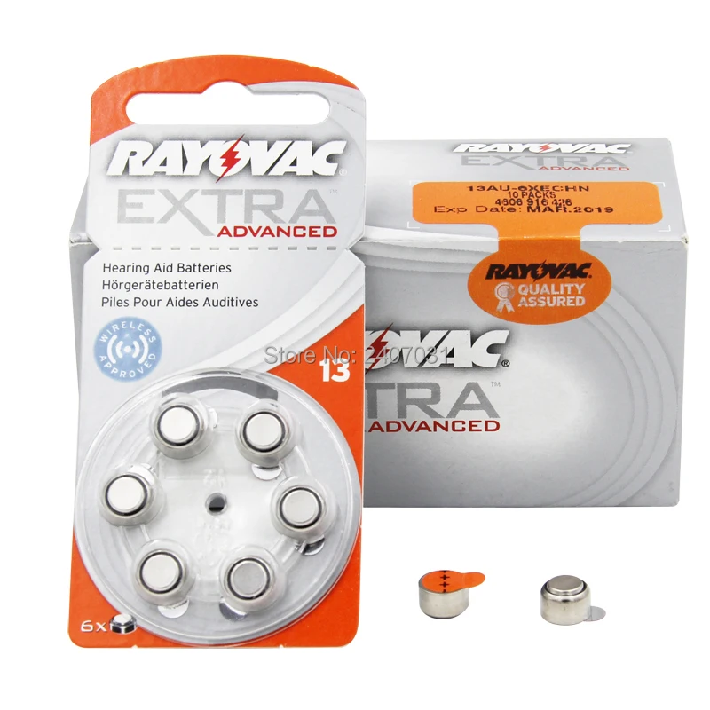 60 шт. батарейки для слуховых аппаратов Rayovac Аккумулятор Zinc Air 13/P13/PR48 BTE. Бесплатная
