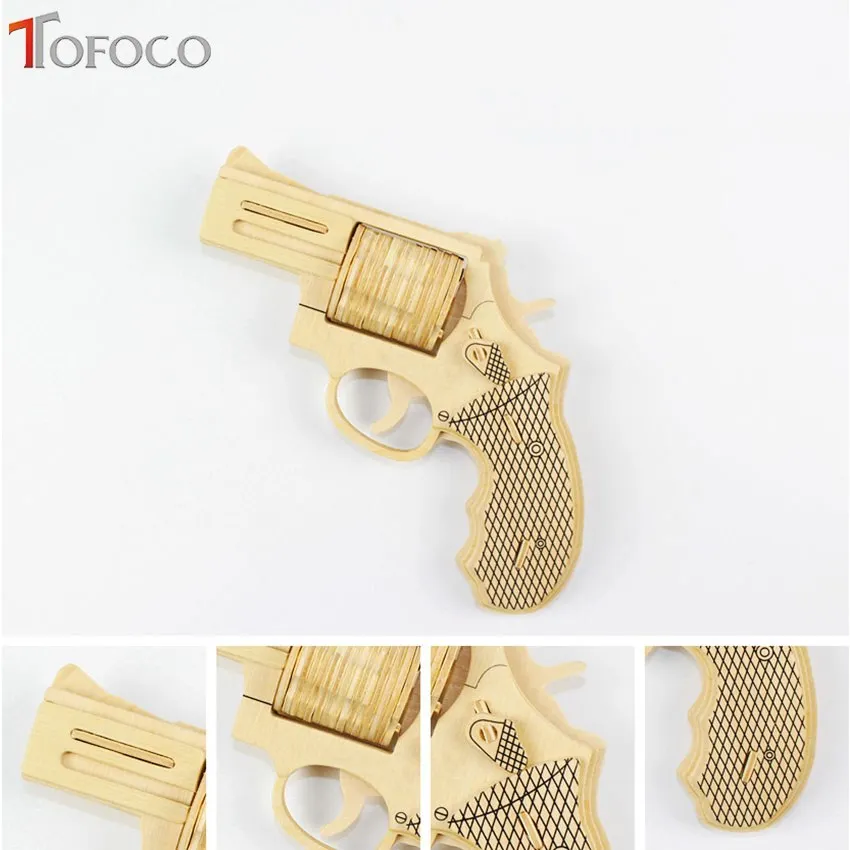TOFOCO новинка Деревянный 3D пистолет-головоломка модель игрушка для мальчика