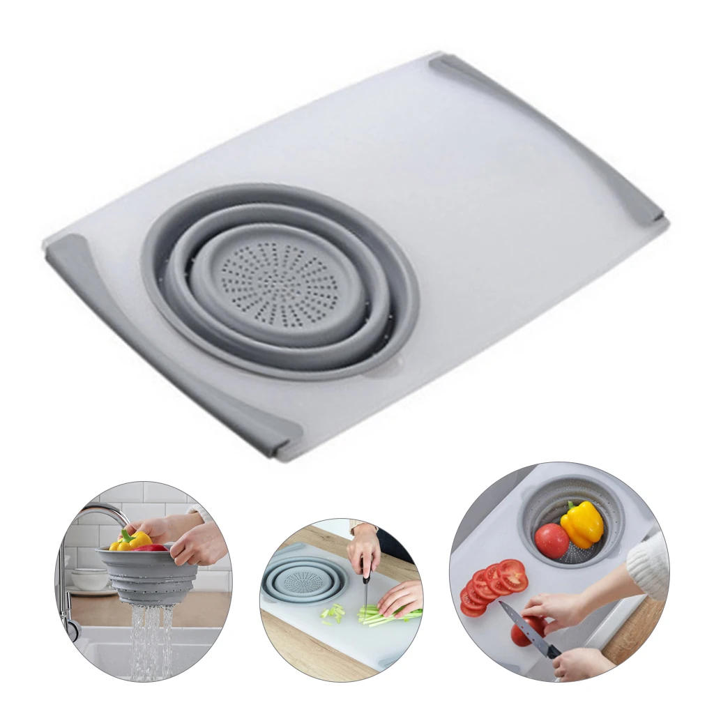 3 in 1 Household Drain Multi-Function creative Sink Cutting Board Chopping Block Storage Basket Kitchen Tool High quality | Дом и сад