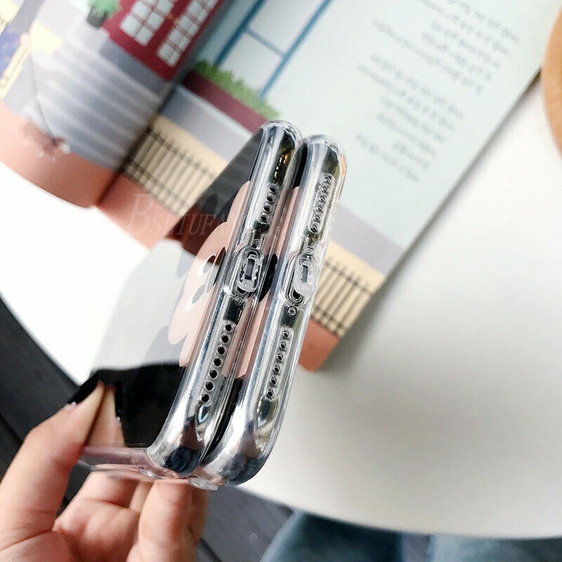 BSLIUFANG популярный мультяшный силиконовый мягкий чехол для iPhone X XS Max XR TPU прекрасное Зеркало чехол для iPhone 7 8 6 6S Plus чехол s