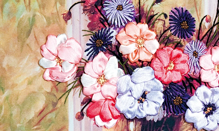 DIY ленты для вышивки рукоделия и наборы для вышивки крестиком декоративные картины на холсте цветные HD принты настенные художественные цветы C-0034