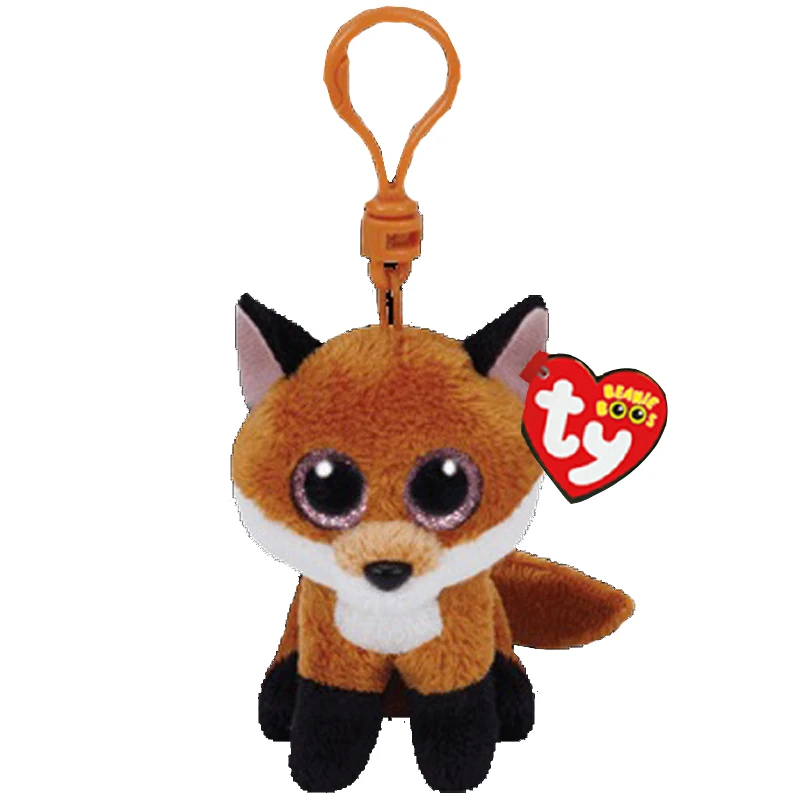 Fox Clip Ty Beanie Big Eyes плюшевая кукла для ключей, игрушка " 10 см - Цвет: Fox Clip