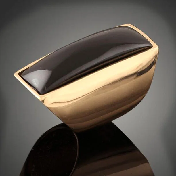 Новое поступление модные широкие черные Имитация драгоценного камня золотого