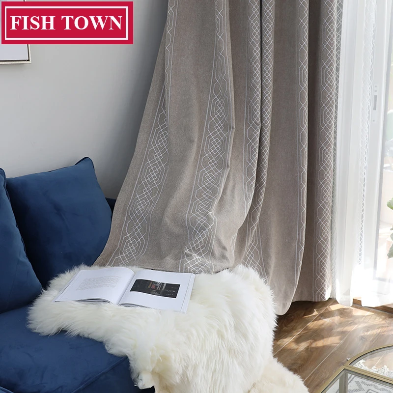 Декоративные оконные занавески FISH TOWN простые жаккардовые шторы европейские