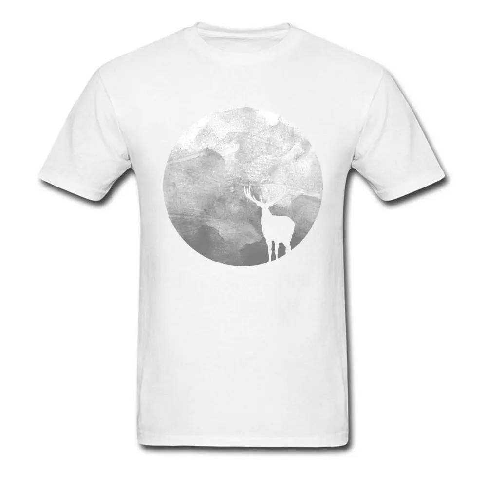 Hallowmas Christmas Blood Moon Elk T Shirts Women Men Funny Tees Custom Personalized Tshirt Animal Deer T-Shirts Printing | Мужская