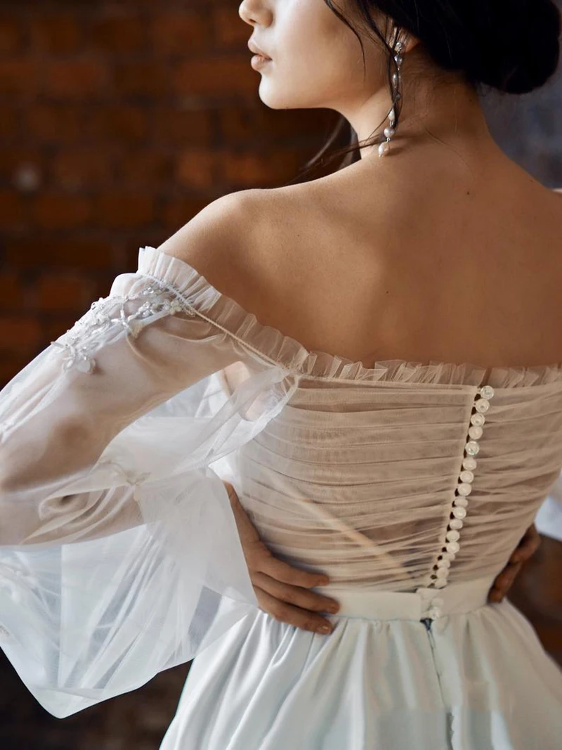 LORIE Boho Свадебное платье цвета слоновой кости A-Line платья для невесты аппликация с