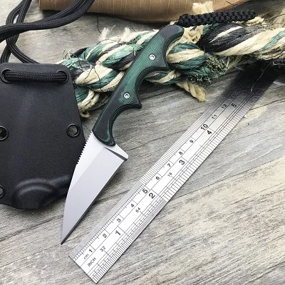 2385 Новые высококачественные наружные карманные ножи, EDC тактический нож с фиксированным лезвием для шеи, 9Cr18Mo Полный Тан нож, ножи для выживания кемпинга инструменты - Цвет: 2385