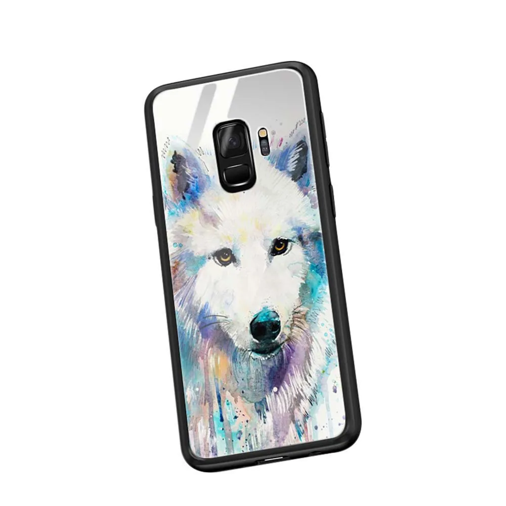 Мягкий чехол из закаленного стекла с изображением Белого Волка WEBBEDEPP для samsung Galaxy S8 S9 S10 Plus Note 8 9 A30 A50 A70 - Цвет: TG5