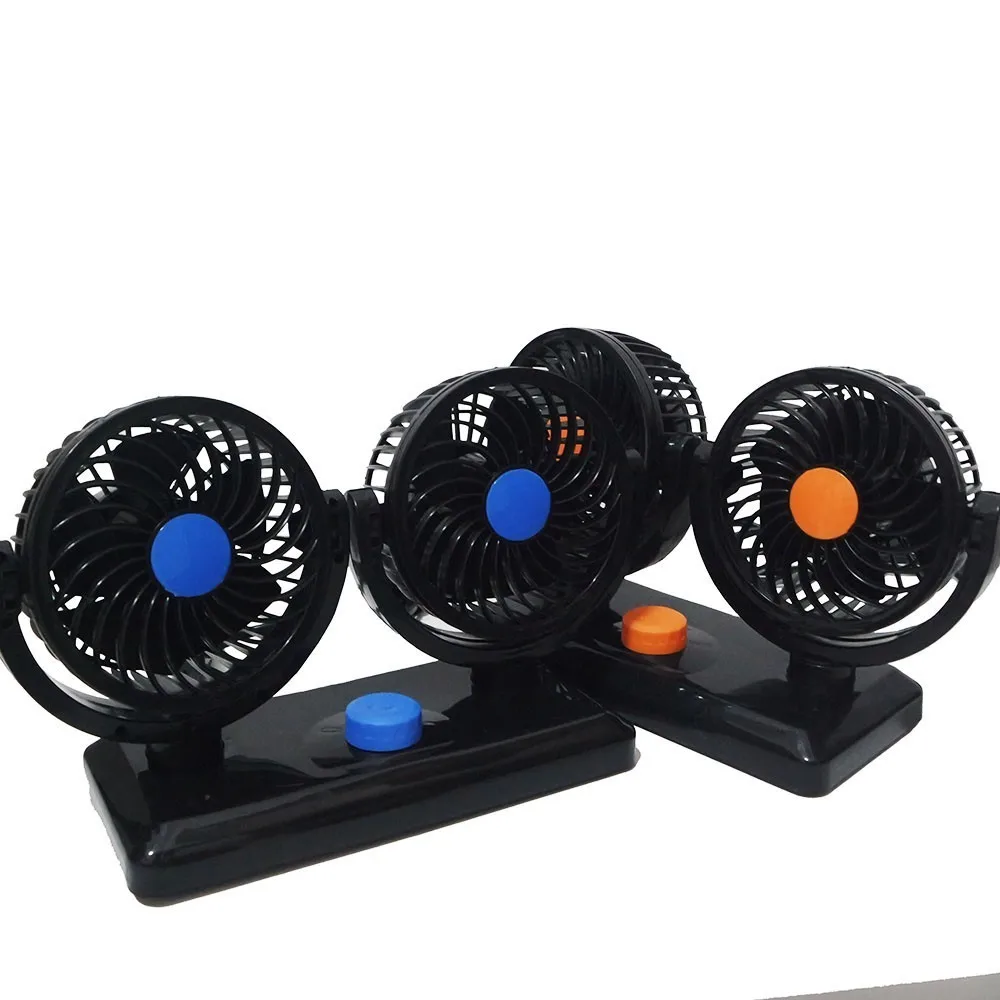 

12V /24V Car Truck Fan 2 Gear Adjustable Dual Head Air Fan 360 Degree All-round Low Noise Auto Cooling Car Fan Car Electric Mini