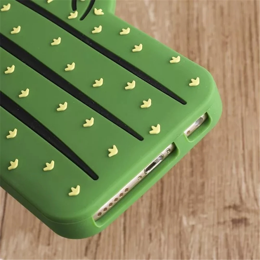 Мягкая силиконовая задняя крышка с 3d изображением кактуса ананаса для iPhone 5 5s SE 5C 6