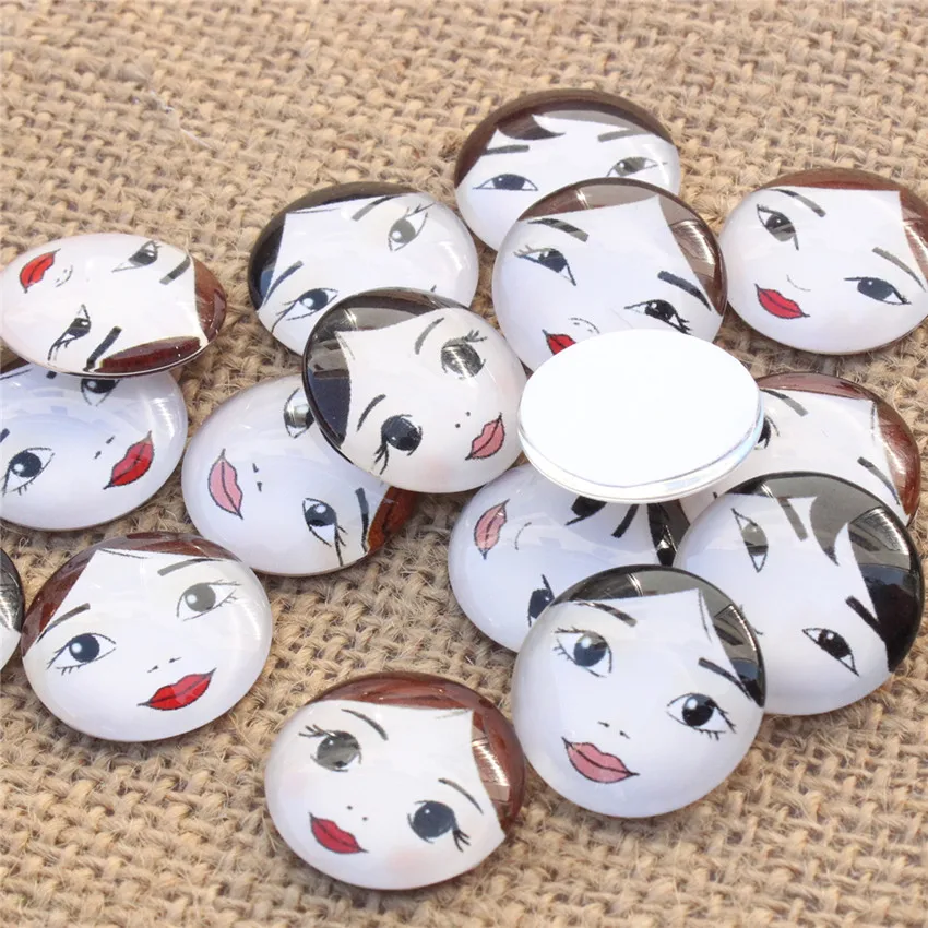 12 мм, 14 мм, 16 мм, 18 мм, 20 мм, 25 мм, 30 мм, разные цвета, Matryoshka для детской головы, Круглые Стеклянные Кабошоны, аксессуары для фотосъемки