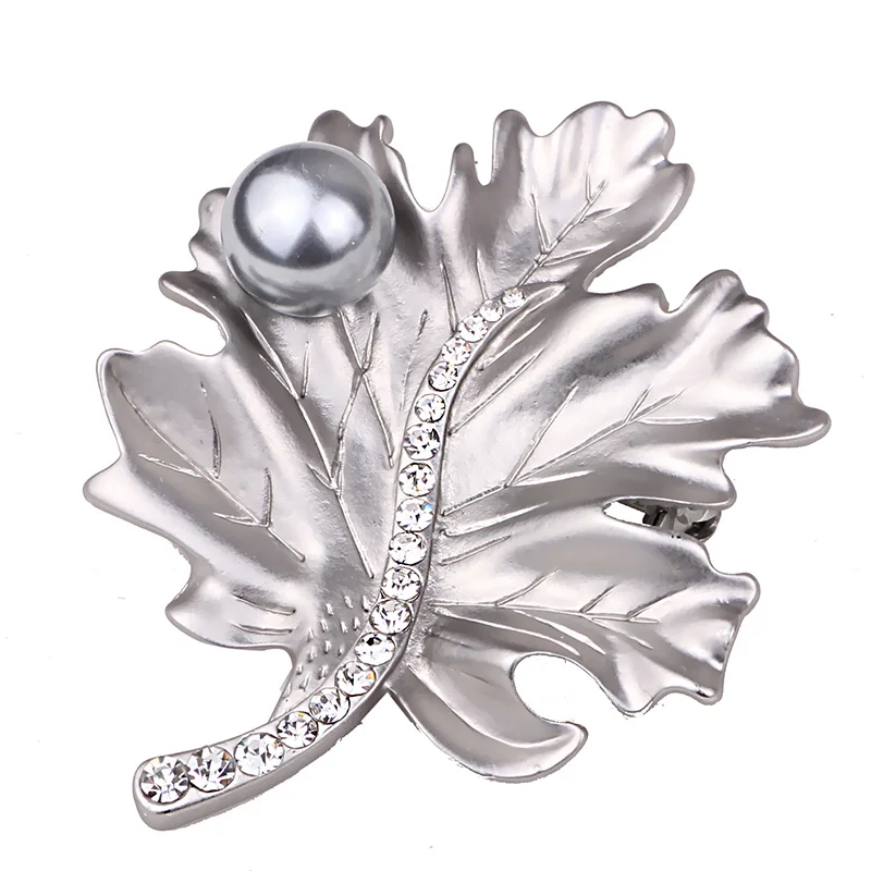Модные ювелирные изделия из жемчуга в форме листа бусины брошь булавка женские