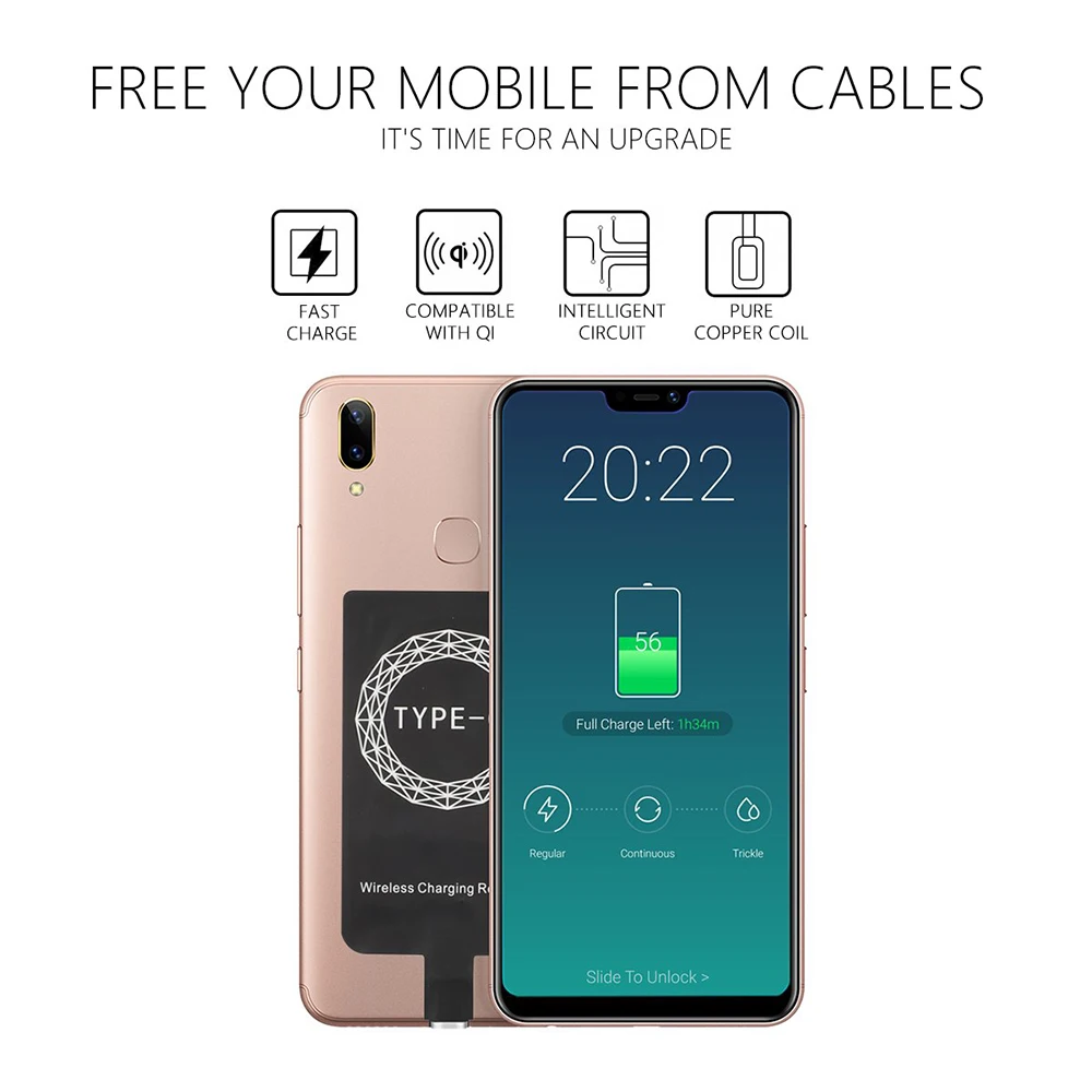 Беспроводное зарядное устройство Ascromy Type C приемник для LG G5 Nexus 5X 6P Nokia N1 Huawei P9 P10